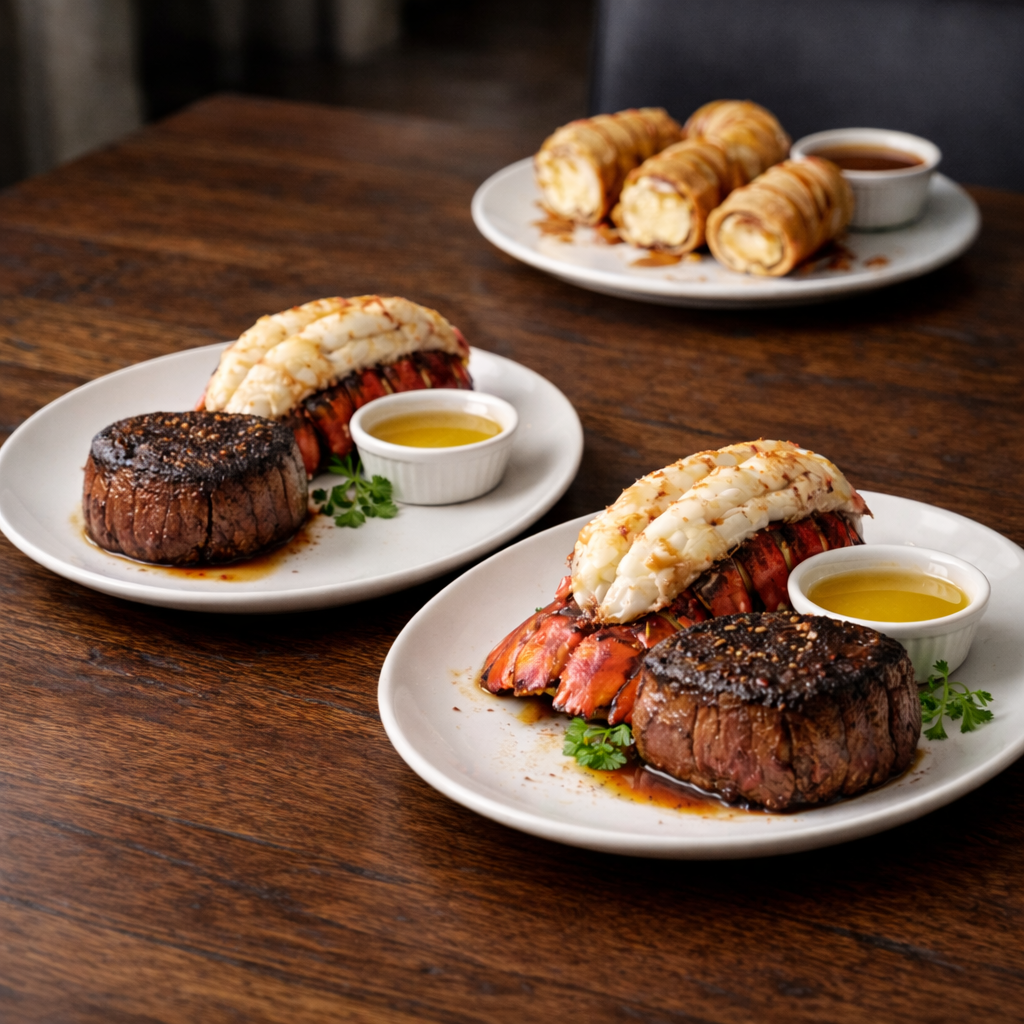Filet. Lobster & Dessert for 2