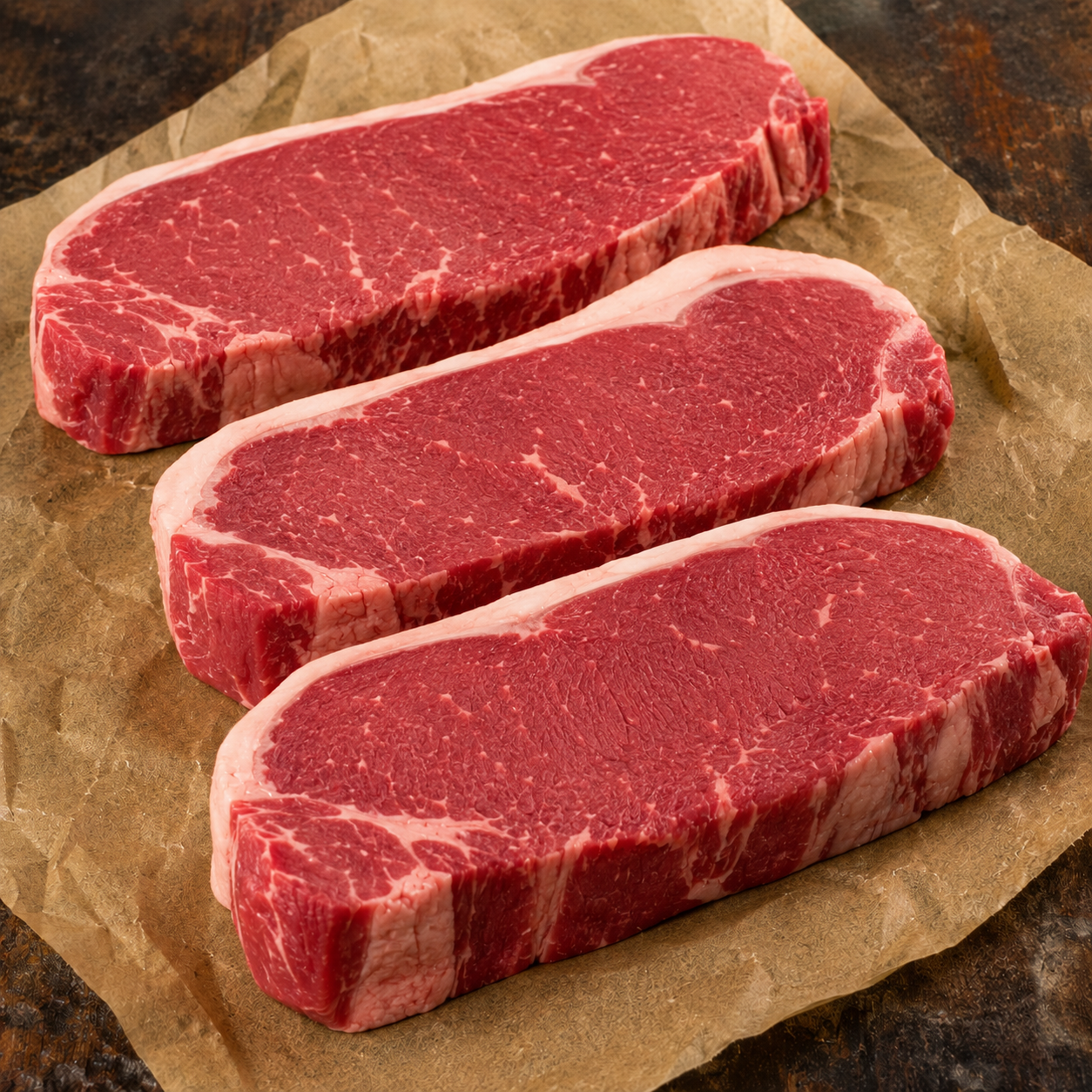 Fresh New York Strip Steaks - (Case)