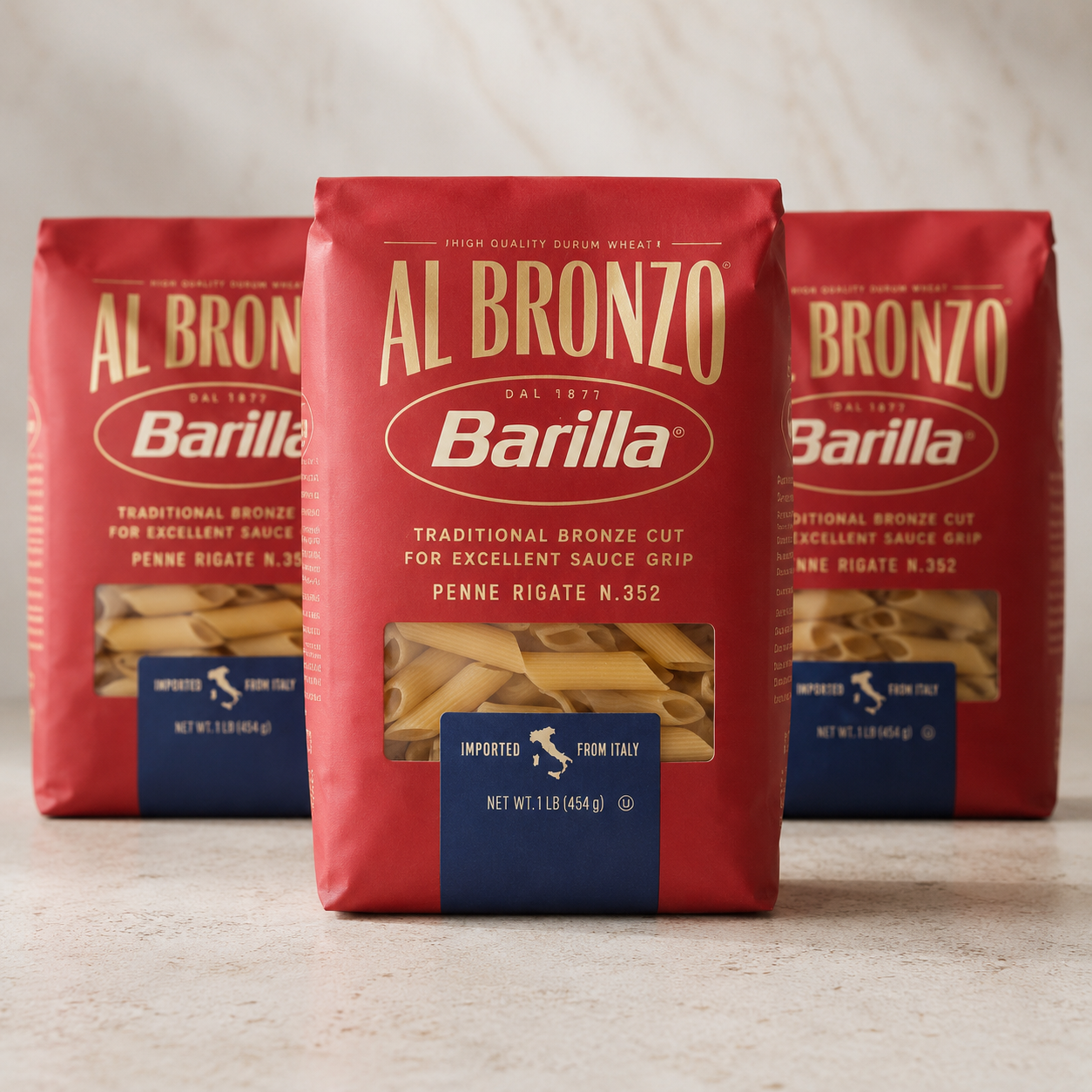 Barilla Al Bronzo Penne Rigate- 1lb (imported from Italy)