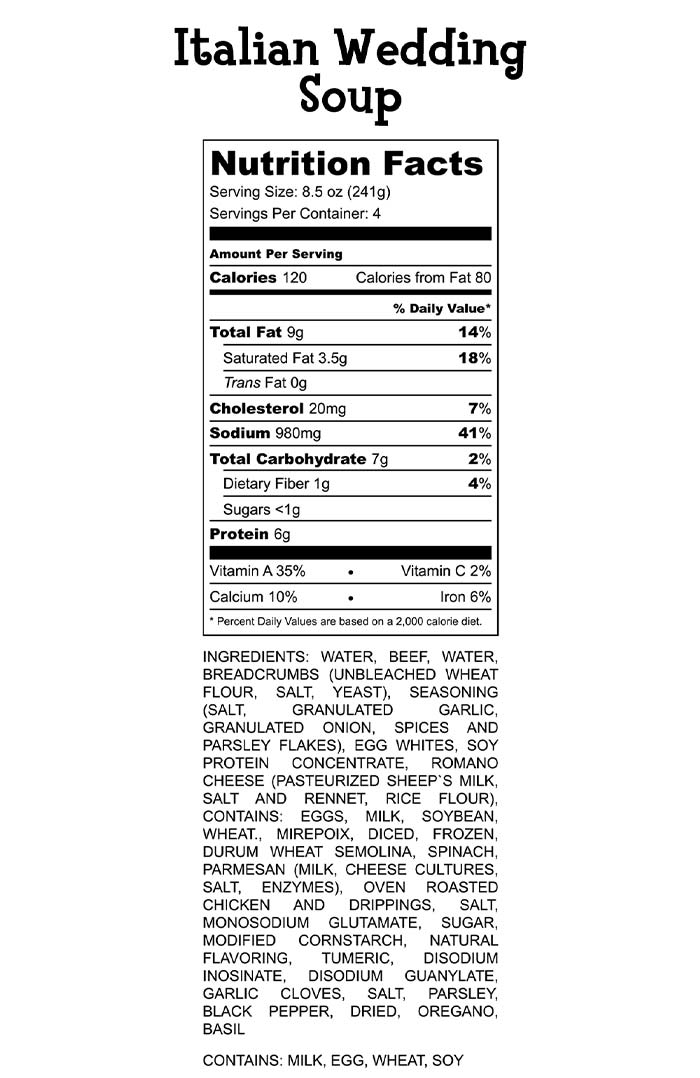 Italian Wedding Soup Nutrition Facts