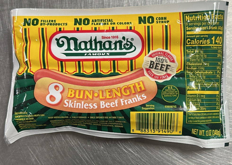 Nathan’s Famous Bun-Length Beef Franks