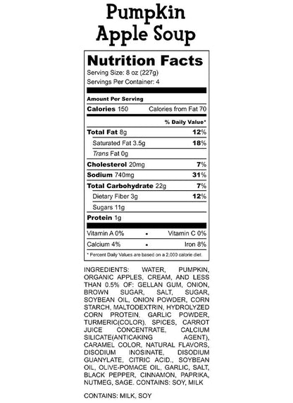 Pumpkin Apple Soup Nutrition Facts