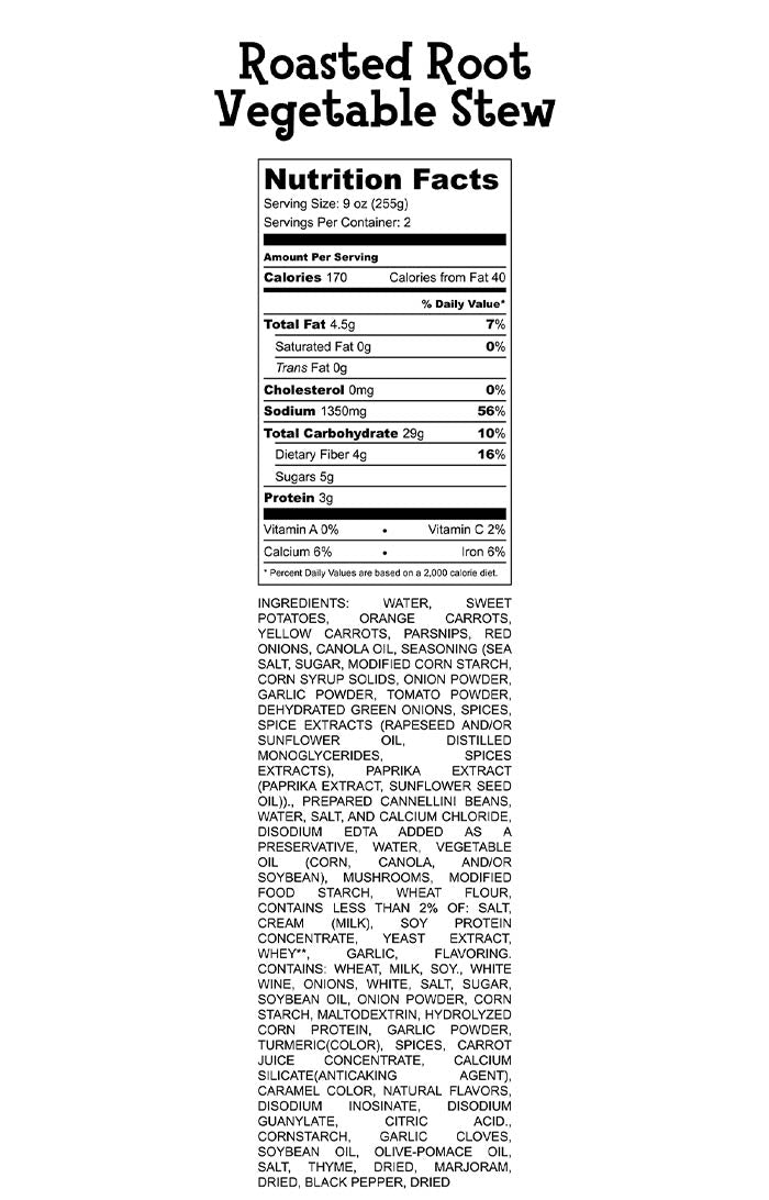 Roasted Vegetable Stew Nutrition Facts
